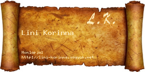 Lini Korinna névjegykártya